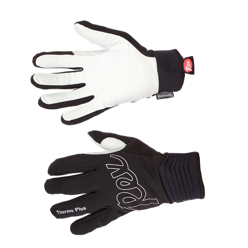REX RACING THERMO PLUS, black/white, teplé závodní rukavice na běžky, vel.7/XS