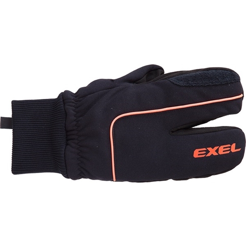 EXEL LOBSTER Glove, černá/oranžová, teplé tříprsté rukavice